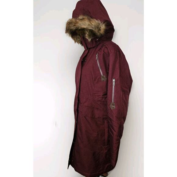NWT Legendary Whitetails Women's Anchorage Parka Winter Coat Hooded Burgandy Lg - Picture 5 of 15